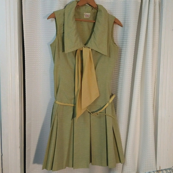 Vintage Dresses & Skirts - 60s Chartreuse Dress